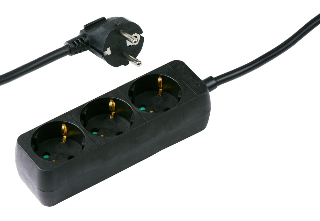 GRUNDIG 3 Way Power Socket 1.5m Black