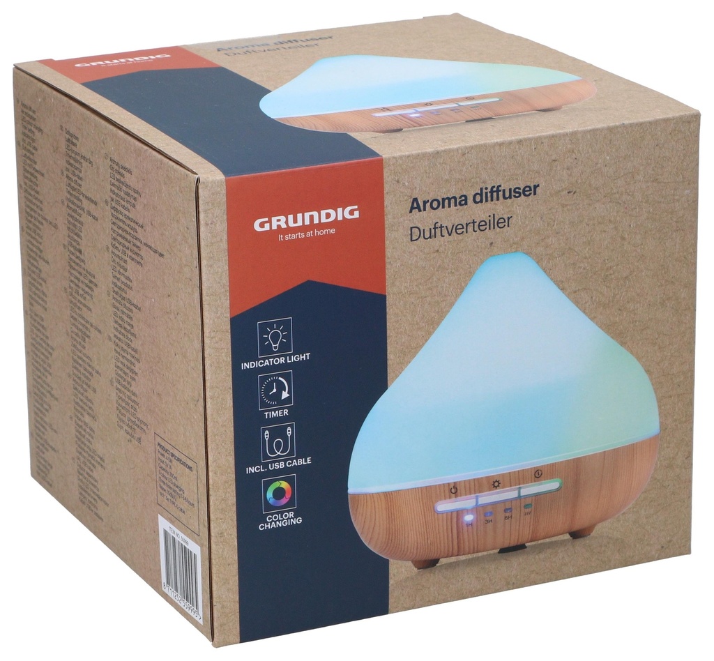 GRUNDIG Aroma Diffuser White & Wood with LED Lighting