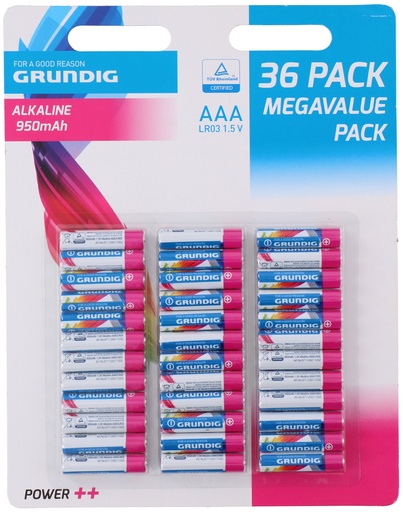 [871125214565] GRUNDIG Alkaline AAA LR03 Batteries 950mAh 1.5V